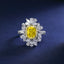 SOLID GOLD LAB-GROWN VVS FANCY VIVID YELLOW DIAMOND & DIAMOND RING (#:SY07Y-R)