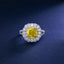 SOLID GOLD LAB-GROWN VVS FANCY VIVID YELLOW DIAMOND & DIAMOND RING (#:SY035Y-R)