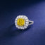SOLID GOLD LAB-GROWN VVS FANCY VIVID YELLOW DIAMOND & DIAMOND RING (#:SY035Y-R)