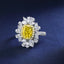 SOLID GOLD LAB-GROWN VVS FANCY VIVID YELLOW DIAMOND & DIAMOND RING (#:SY07Y-R)