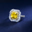 SOLID GOLD LAB-GROWN VVS FANCY VIVID YELLOW DIAMOND & DIAMOND RING (#:SY019Y-R)
