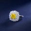 SOLID GOLD LAB-GROWN VVS FANCY VIVID YELLOW DIAMOND & DIAMOND RING (#:SY018Y-R)