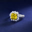 SOLID GOLD LAB-GROWN VVS FANCY VIVID YELLOW DIAMOND & DIAMOND RING (#:SY015Y-R)