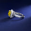 SOLID GOLD LAB-GROWN VVS FANCY VIVID YELLOW DIAMOND & DIAMOND RING (#:SY015Y-R)