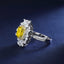 SOLID GOLD LAB-GROWN VVS FANCY VIVID YELLOW DIAMOND & DIAMOND RING (#:SY07Y-R)