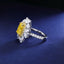 SOLID GOLD LAB-GROWN VVS FANCY VIVID YELLOW DIAMOND & DIAMOND RING (#:SY016Y-R)