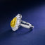 SOLID GOLD LAB-GROWN VVS FANCY VIVID YELLOW DIAMOND & DIAMOND RING (#:SY022Y-R)
