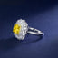 SOLID GOLD LAB-GROWN VVS FANCY VIVID YELLOW DIAMOND & DIAMOND RING (#:SY018Y-R)