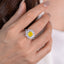 SOLID GOLD LAB-GROWN VVS FANCY VIVID YELLOW DIAMOND & DIAMOND RING (#:SY021Y-R)