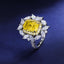 SOLID GOLD LAB-GROWN VVS FANCY VIVID YELLOW DIAMOND & DIAMOND RING (#:SY016Y-R)