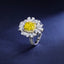 SOLID GOLD LAB-GROWN VVS FANCY VIVID YELLOW DIAMOND & DIAMOND RING (#:SY07Y-R)