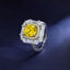 SOLID GOLD LAB-GROWN VVS FANCY VIVID YELLOW DIAMOND & DIAMOND RING (#:SY019Y-R)