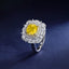 SOLID GOLD LAB-GROWN VVS FANCY VIVID YELLOW DIAMOND & DIAMOND RING (#:SY018Y-R)