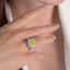 SOLID GOLD LAB-GROWN VVS FANCY VIVID YELLOW DIAMOND & DIAMOND RING (#:SY021Y-R)