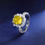 SOLID GOLD LAB-GROWN VVS FANCY VIVID YELLOW DIAMOND & DIAMOND RING (#:SY015Y-R)