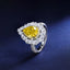 SOLID GOLD LAB-GROWN VVS FANCY VIVID YELLOW DIAMOND & DIAMOND RING (#:SY022Y-R)