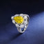SOLID GOLD LAB-GROWN VVS FANCY VIVID YELLOW DIAMOND & DIAMOND RING (#:SY020Y-R)