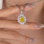 SOLID GOLD LAB-GROWN VVS FANCY VIVID YELLOW DIAMD & DIAMOND PENDANT (#:SY007Y-P)