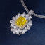 SOLID GOLD LAB-GROWN VVS FANCY VIVID YELLOW DIAMD & DIAMOND PENDANT (#:SY007Y-P)