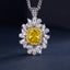 SOLID GOLD LAB-GROWN VVS FANCY VIVID YELLOW DIAMD & DIAMOND PENDANT (#:SY007Y-P)