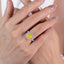 SOLID GOLD LAB-GROWN VVS FANCY VIVID YELLOW DIAMOND & DIAMOND RING (#:SY026Y-R)
