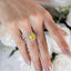 SOLID GOLD LAB-GROWN VVS FANCY VIVID YELLOW DIAMOND & DIAMOND RING (#:SY026Y-R)