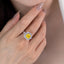 SOLID GOLD LAB-GROWN VVS FANCY VIVID YELLOW DIAMOND & DIAMOND RING (#:SY026Y-R)