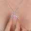 SOLID GOLD LAB-GROWN VVS FANCY VIVID PINK DIAMD & DIAMOND PENDANT (#:SY011P-P)