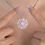SOLID GOLD LAB-GROWN VVS FANCY VIVID PINK DIAMD & DIAMOND PENDANT (#:SY011P-P)