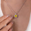 SOLID GOLD LAB-GROWN VVS FANCY VIVID YELLOW DIAMD & DIAMOND PENDANT (#:SY012Y-P)