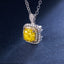 SOLID GOLD LAB-GROWN VVS FANCY VIVID YELLOW DIAMD & DIAMOND PENDANT (#:SY012Y-P)