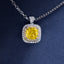 SOLID GOLD LAB-GROWN VVS FANCY VIVID YELLOW DIAMD & DIAMOND PENDANT (#:SY012Y-P)