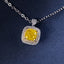 SOLID GOLD LAB-GROWN VVS FANCY VIVID YELLOW DIAMD & DIAMOND PENDANT (#:SY012Y-P)