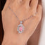 SOLID GOLD LAB-GROWN VVS FANCY VIVID PINK DIAMD & DIAMOND PENDANT (#:SY007P-P)