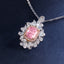 SOLID GOLD LAB-GROWN VVS FANCY VIVID PINK DIAMD & DIAMOND PENDANT (#:SY007P-P)
