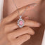 SOLID GOLD LAB-GROWN VVS FANCY VIVID PINK DIAMD & DIAMOND PENDANT (#:SY007P-P)
