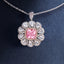 SOLID GOLD LAB-GROWN VVS FANCY VIVID PINK DIAMD & DIAMOND PENDANT (#:SY001P-P)