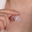 SOLID GOLD LAB-GROWN VVS FANCY VIVID PINK DIAMD & DIAMOND PENDANT (#:SY009P-P)
