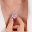 SOLID GOLD LAB-GROWN VVS FANCY VIVID PINK DIAMD & DIAMOND PENDANT (#:SY001P-P)