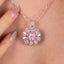 SOLID GOLD LAB-GROWN VVS FANCY VIVID PINK DIAMD & DIAMOND PENDANT (#:SY001P-P)