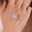 SOLID GOLD LAB-GROWN VVS FANCY VIVID PINK DIAMD & DIAMOND PENDANT (#:SY001P-P)