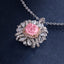 SOLID GOLD LAB-GROWN VVS FANCY VIVID PINK DIAMD & DIAMOND PENDANT (#:SY009P-P)