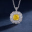 SOLID GOLD LAB-GROWN VVS FANCY VIVID YELLOW DIAMD & DIAMOND PENDANT (#:SY010Y-P)