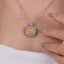 SOLID GOLD LAB-GROWN VVS FANCY VIVID YELLOW DIAMD & DIAMOND PENDANT (#:SY010Y-P)