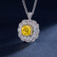 SOLID GOLD LAB-GROWN VVS FANCY VIVID YELLOW DIAMD & DIAMOND PENDANT (#:SY010Y-P)