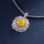 SOLID GOLD LAB-GROWN VVS FANCY VIVID YELLOW DIAMD & DIAMOND PENDANT (#:SY010Y-P)
