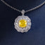 SOLID GOLD LAB-GROWN VVS FANCY VIVID YELLOW DIAMD & DIAMOND PENDANT (#:SY010Y-P)