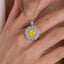 SOLID GOLD LAB-GROWN VVS FANCY VIVID YELLOW DIAMD & DIAMOND PENDANT (#:SY010Y-P)