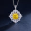 SOLID GOLD LAB-GROWN VVS FANCY VIVID YELLOW DIAMD & DIAMOND PENDANT (#:SY014Y-P)