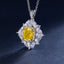 SOLID GOLD LAB-GROWN VVS FANCY VIVID YELLOW DIAMOND & DIAMOND PENDANT (#:SY014Y-P)